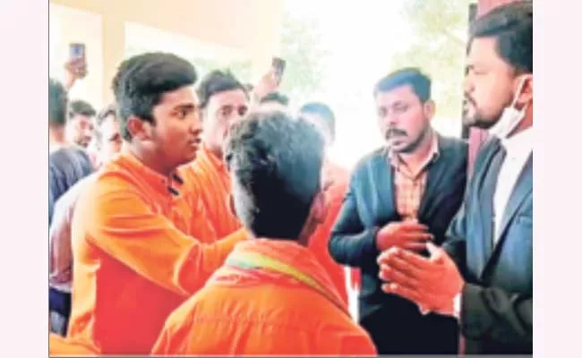 Adilabad District Private School Principal Not Allowed Student To Class Due To Hanuman Initiation - Sakshi