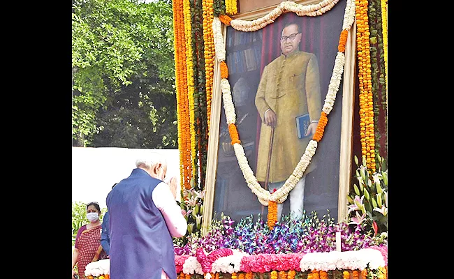 PM Modi Pays Tribute To BR Ambedkar On His Birth Anniversary - Sakshi