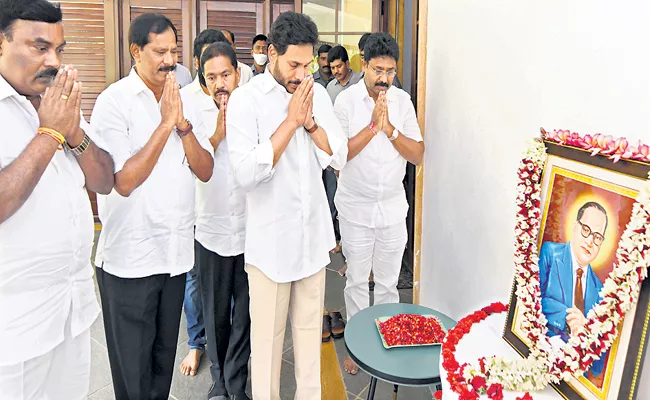 CM YS Jagan pays tributes to Dr BR Ambedkar - Sakshi