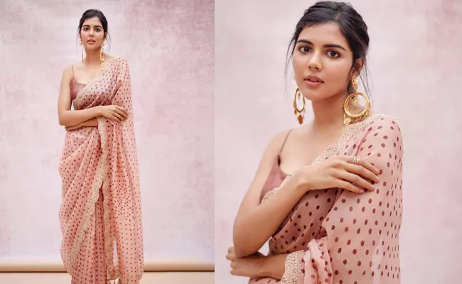 Fashion: Kalyani Priyadarshan Wear Faabiiana Polka Dot Saree Cost 45K - Sakshi