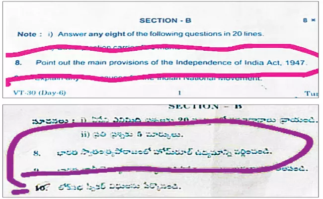 Inter Exams Mistakes Political Science Question Paper Telangana - Sakshi