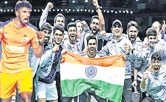 Konaseema Player Sairaj Satvik Indian team Reached Finals Thomas Cup - Sakshi