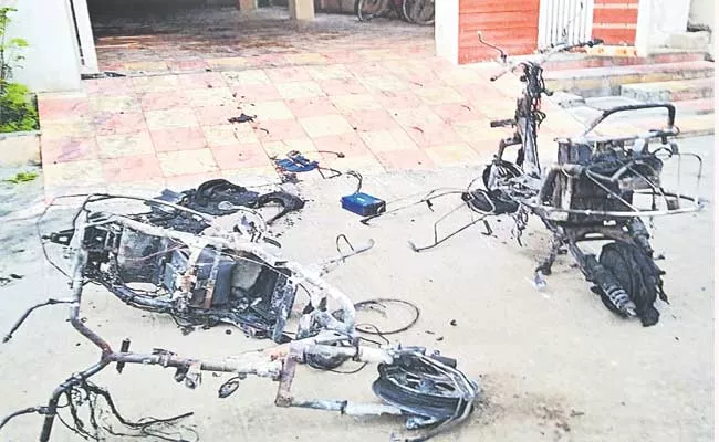 Two Electric Bike Catch Fire While In Charging Hyderabad - Sakshi
