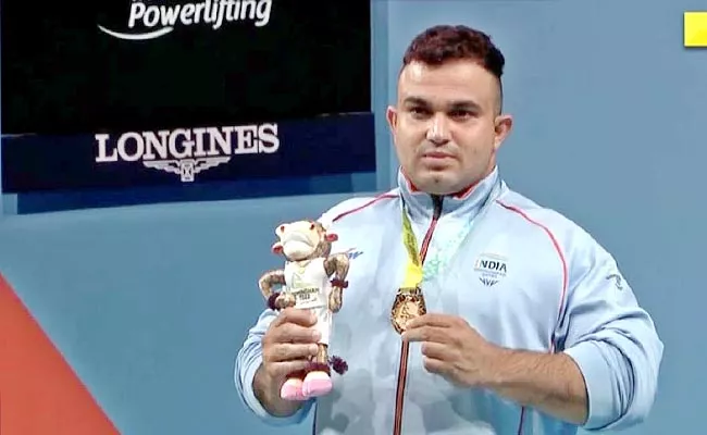 CWG 2022: Sudhir Wins Gold Medal Para Powerlifting - Sakshi