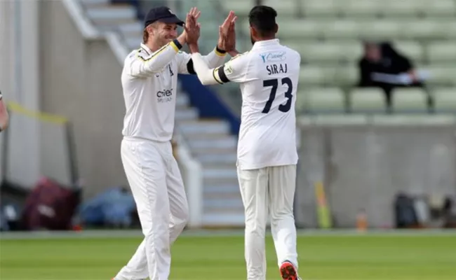 Mohammed Siraj 5-Wickets Debut County Match Vs Somerset - Sakshi