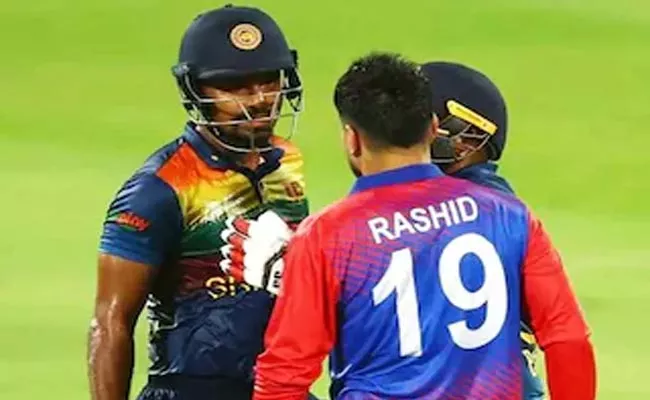 Asia Cup: Rashid Khan-Danushka Gunatilaka Heat Argument AFG Vs SL Match - Sakshi