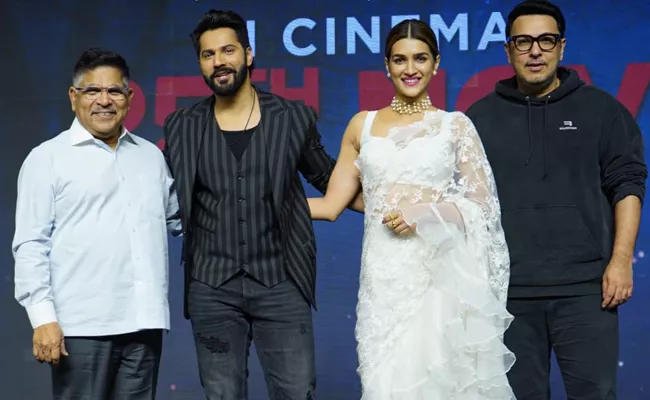 Varun Dhawan, Kriti Sanon, Allu Aravind Talk About Thodelu Movie - Sakshi