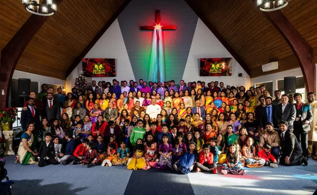 Christmas Celebrations In Zion Telugu Church Chicago - Sakshi