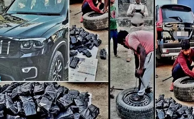 Mahindra Scorpio N busted with Rs 98 lakh hidden in the wheel viral video - Sakshi