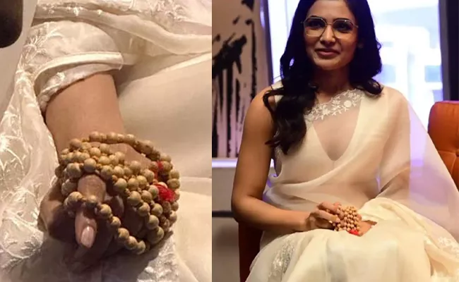 Reason Behind Samantha Wearing Prayer Beads At Shaakuntalam Trailer Launch - Sakshi
