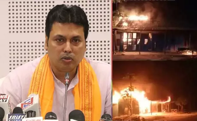 Tripura Ex CM Biplab Deb Ancestral Home Attacked - Sakshi