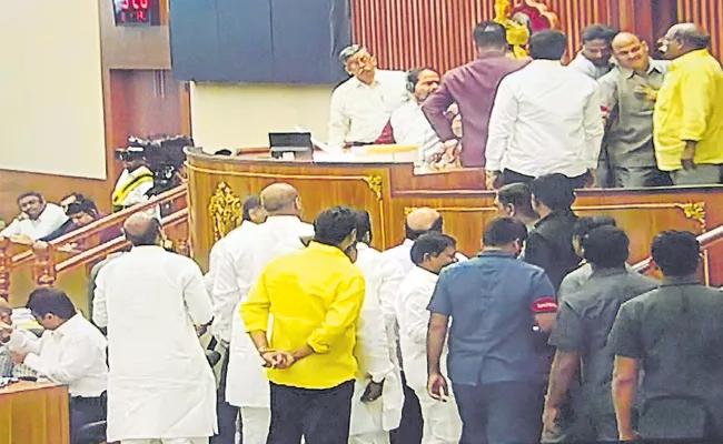 Inappropriate comments by TDP members on Speaker in Legislative Assembly - Sakshi
