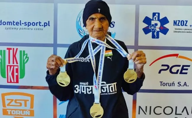 95-year-old Bhagwani Devi Wins 3 Golds-World Master Athletics Tourmey - Sakshi