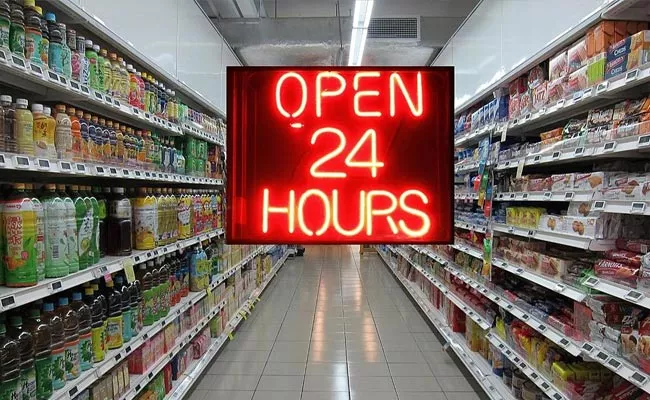 Telangana Government Clarity On Shops 24 Hours Open - Sakshi