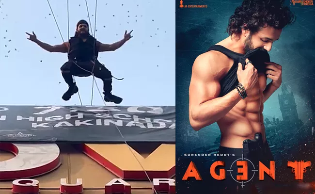 Akhil Jump From 172 Feet Building In Agent Movie Promotions - Sakshi