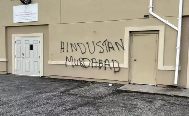 Temple Vandalised in Canada Ontario, Anti-Hindu, Anti-India Graffiti Painted - Sakshi