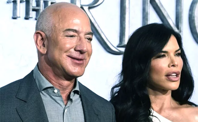 Jeff Bezos Amazon founder engagement with Lauren Sanchez - Sakshi