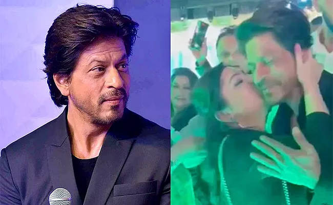 Woman Kiss Shah Rukh Khan In Dubai Event - Sakshi