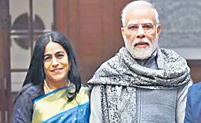 PM Narendra modi Modi pens song with Grammy winner Falu - Sakshi