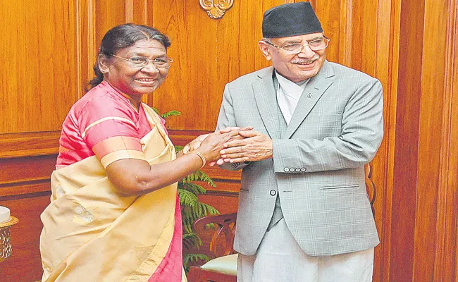 Nepal Pm Pushpa Kamal Dahal India Visit Meet President Draupadi Murmu - Sakshi