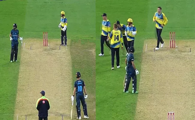Hyder Ali Stump-Out Hillarious Way In Vitality T20 Blast VIral Video - Sakshi