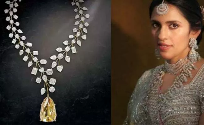 Shloka Mehta world most expensive diamond necklace goes off market - Sakshi