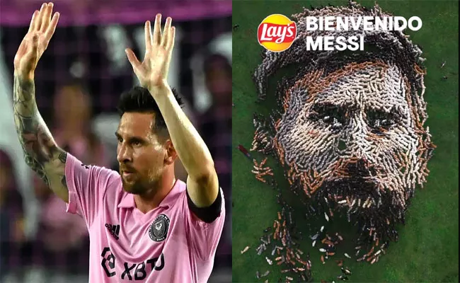 Lays Pays Unique Tribute-GOAT-Lionel Messi After Goal-For-Inter Miami - Sakshi
