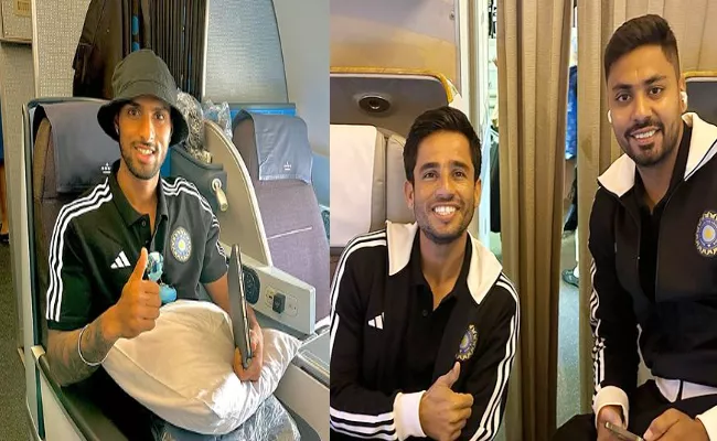 Ind vs WI T20 Series: Tilak Varma Avesh Bishnoi Jets Off To Caribbean Pics Viral - Sakshi