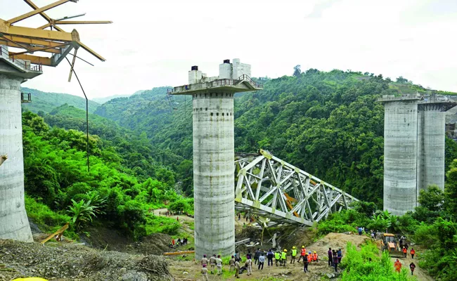 Mizoram under construction railway bridge collapse death toll rises to 22 - Sakshi
