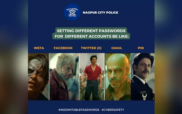 Nagpur Police Uses SRK Jawan Looks To Promote Cyber Security - Sakshi