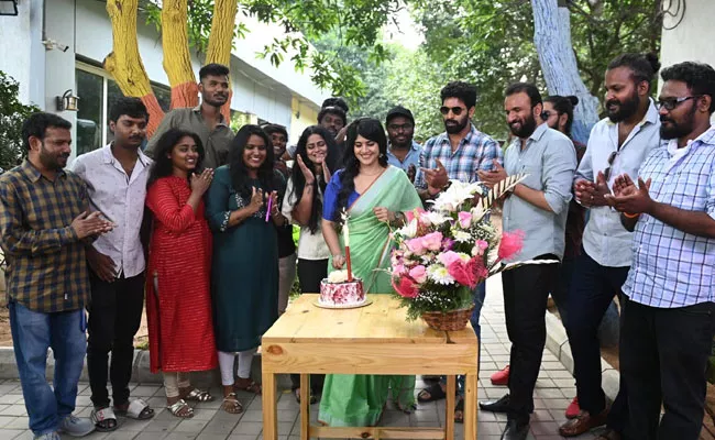 Megha Akash Birthday Celebration At Saha Kutumbanam Movie Sets - Sakshi