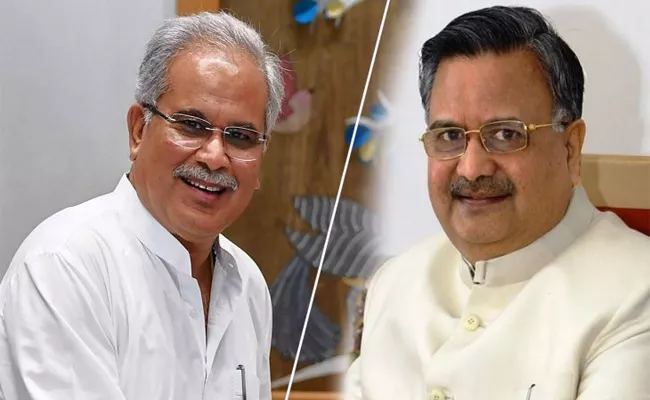 War of Words Between Current cm Bhupesh Baghel and Former Chief Minister Raman Singh - Sakshi