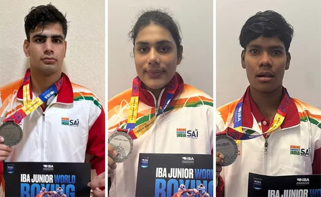 Indian Boxers Hardik, Amisha, Prachi Wins Silver In World Junior Boxing Championships 2023 - Sakshi