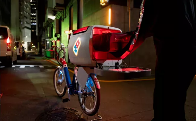 Hot Pizza Delivery By Ebikes With Oven For Dominos - Sakshi