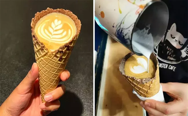 Cappuccino Served Inside A Waffle Cone Most Expensive Coffees - Sakshi