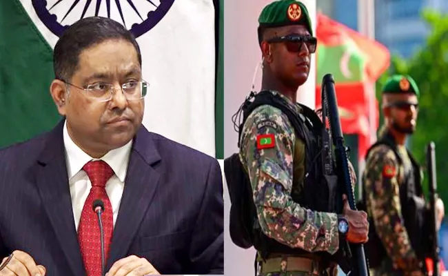 MEA Says Indian troops Maldives To Replaced Competent Technical Personnel - Sakshi
