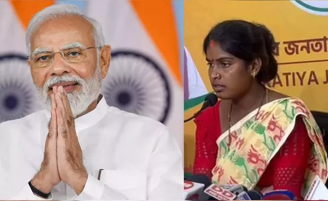 Shakti Swaroopa: Pm Narendra Modi Speaks To Sandeshkhali Victim, Bjp Basirhat Pick Rekha Patra - Sakshi
