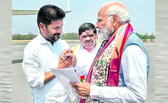 Telangana CM Revanth Reddy submits a list of requests to PM Modi - Sakshi