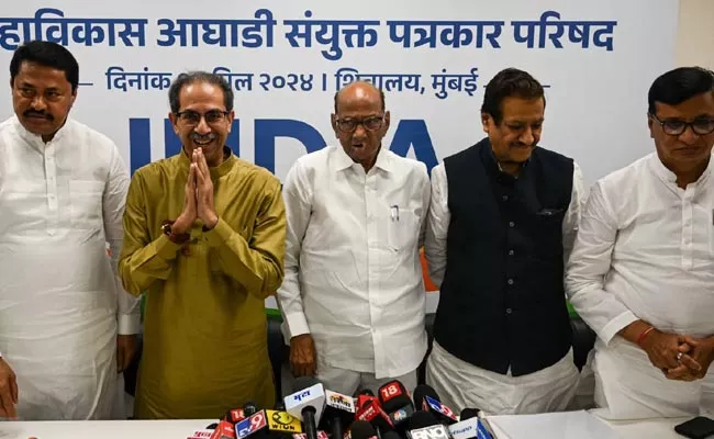MVA announces seat-sharing for Maharashtra - Sakshi