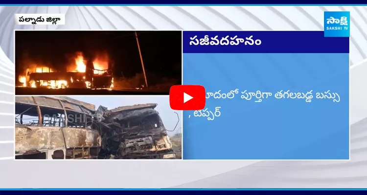 Travels Bus Fire Accident In Palnadu 