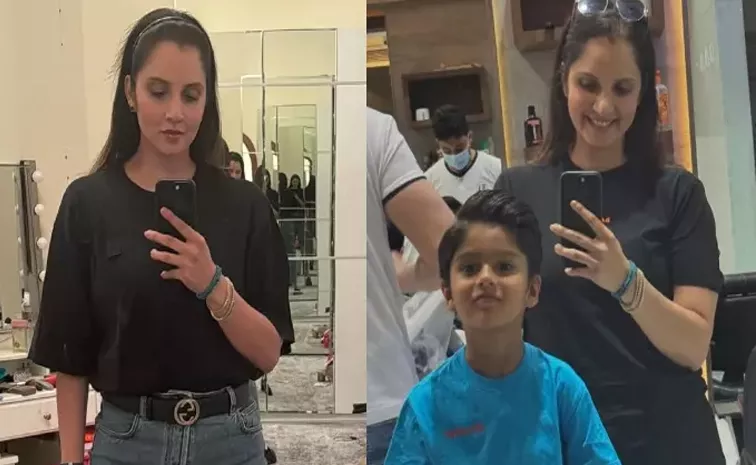 Sania Mirza Shows Her New Nameplate Drops Cute Pics With Son Izhaan