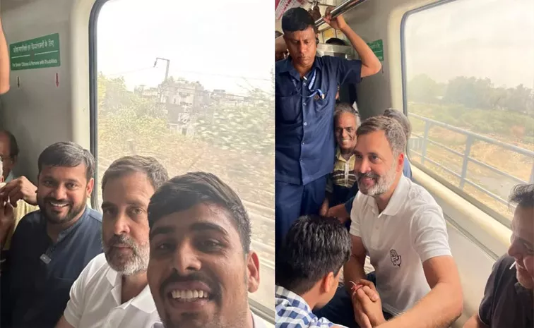 Rahul Gandhi Travels in Delhi Metro