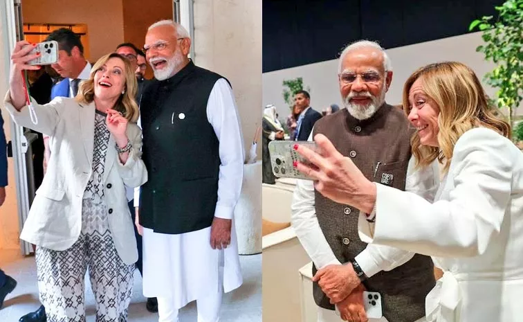  PM Narendra Modi Selfie With Giorgia Meloni At G7 summit