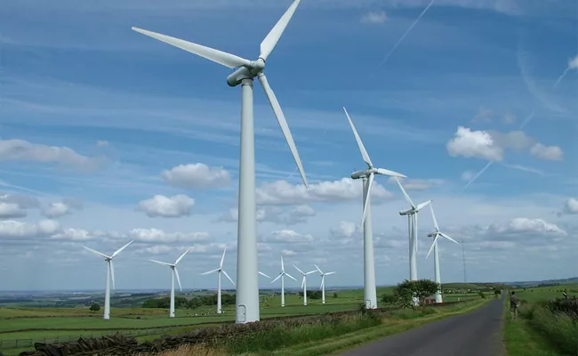 Wind power considered a sustainable renewable energy source better than fossil fuels