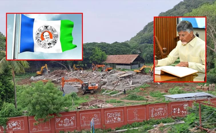 YSRCP Leaders Angry With Tadepalle YSRCP Office Demolition