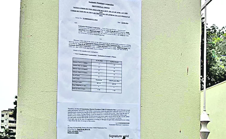 Notices on Construction of District Office Building at Kakinada