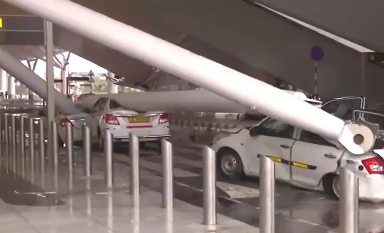 Delhi Heavy Rains Effect Airport Terminal Collapse
