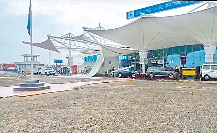 Rajkot airport canopy collapses amid heavy rains
