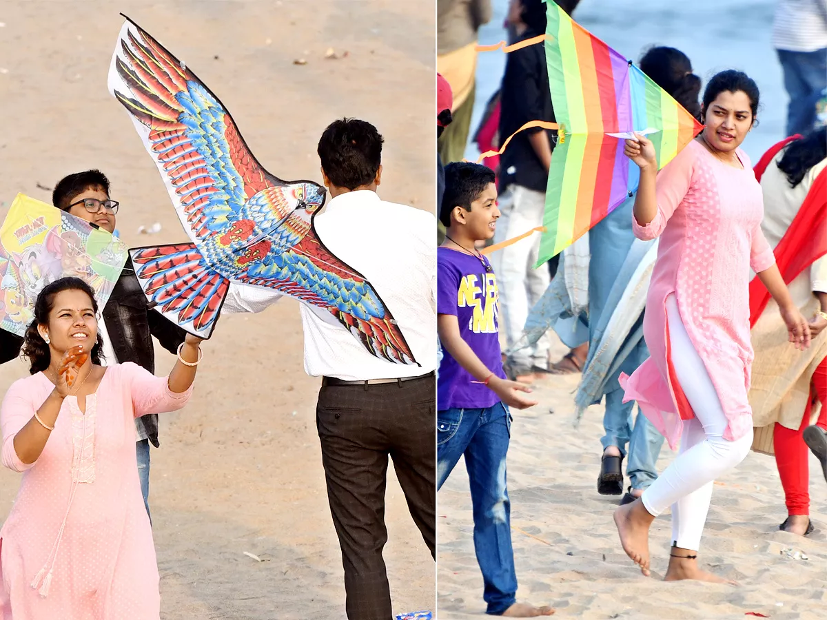 Sankranti : Kite Feastival Attracts People At Vizag Beach Road - Sakshi
