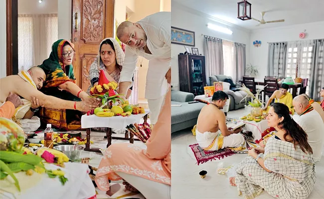 Anasuya Bharadwaj Special Pooja At Her Home Photos